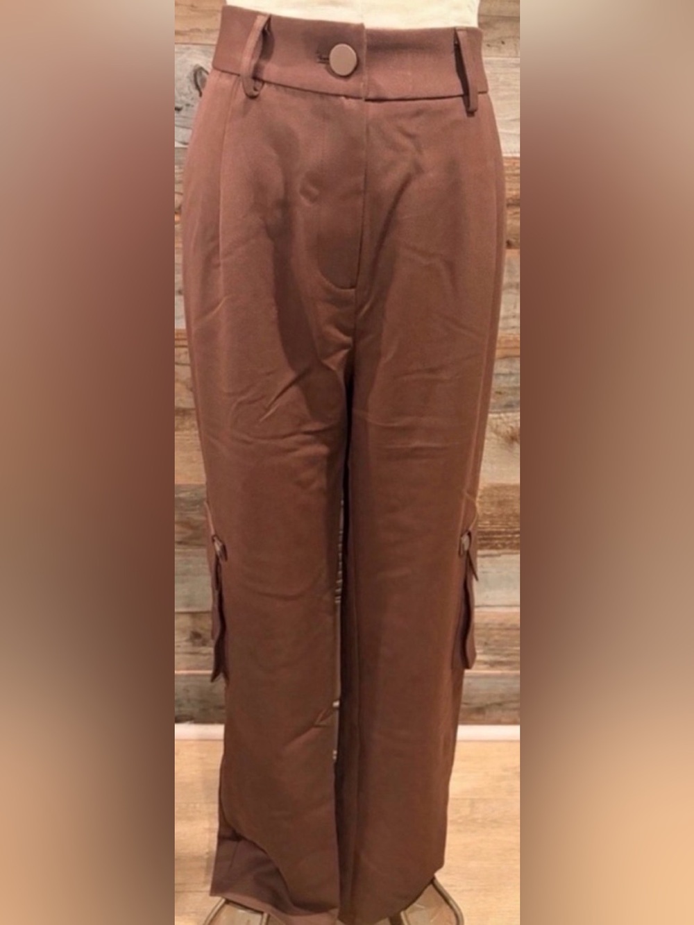 Brown High-Waisted Cargo Maylin Pants